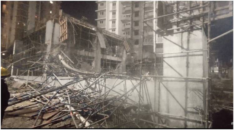 पुण्यातील बालेवाडी इथल्या इमारतीचा स्लॅब कोसळला;  ८ जण जखमी 